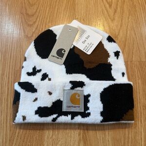 Brand new cow print Carhartt beanie NWT and Bag